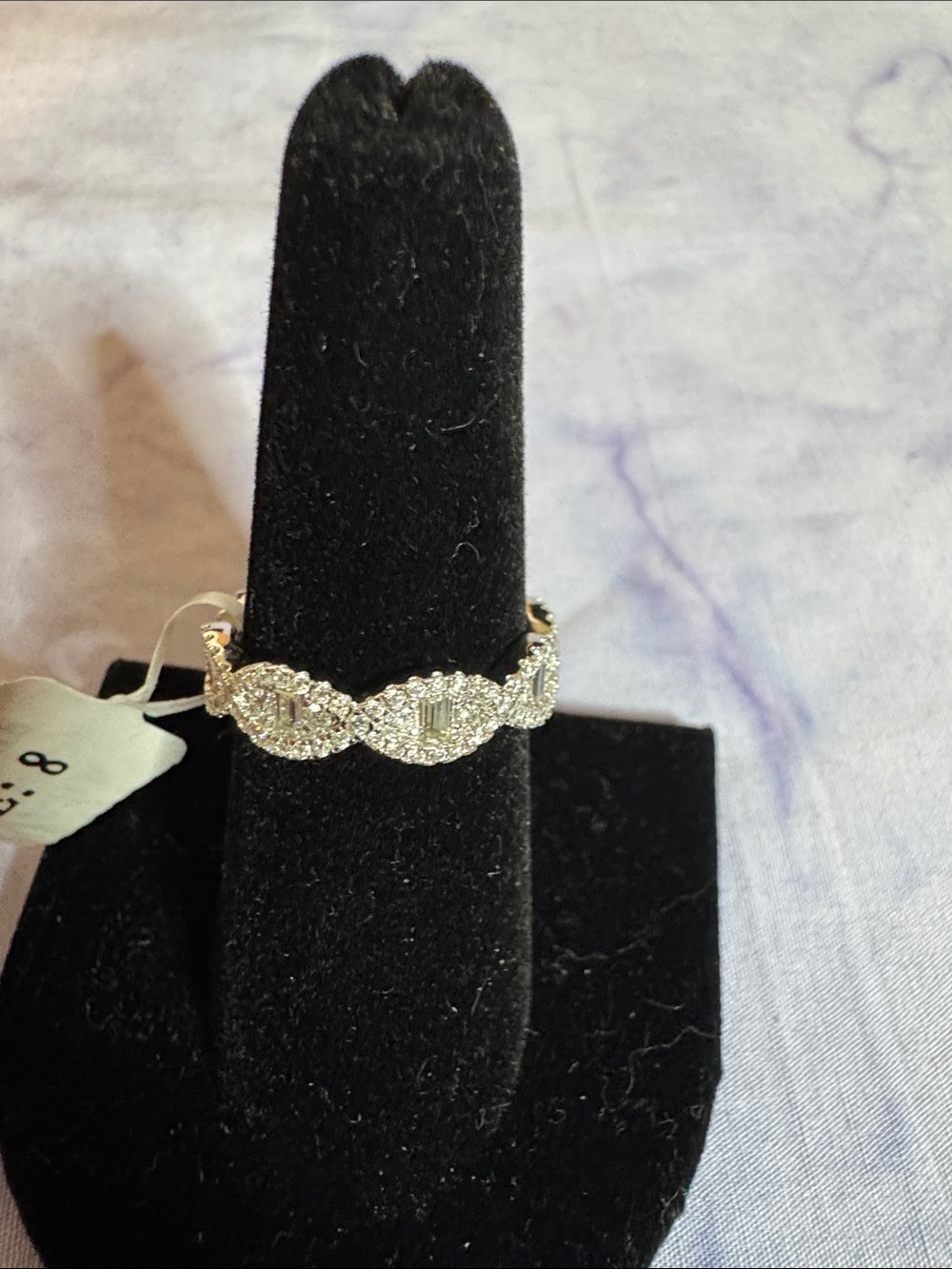 925 Silver & 1.37 CTW Moissanite Diamond Eterniry Twist Band - Picture 3 of 3